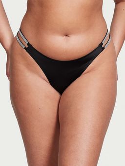 Victoria's Secret - Very Sexy Double Shine Strap Smooth Brazilian Panty - Black (XS)