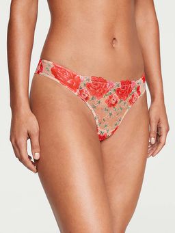 Victoria's Secret - Dream Angels Floral Embroidery Thong Panty - Beige
