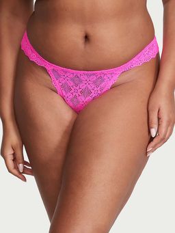 Victoria's Secret - The Lacie Lace Thong Panty - Pink