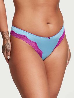 Victoria's Secret - Fun and Flirty High-Leg Scoop Thong Panty - Blue