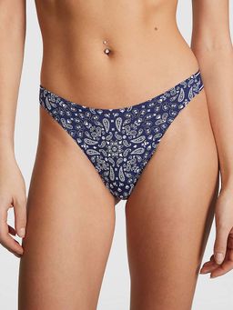Victoria's Secret - PINK Logo Micro High-Leg Thong Panty - Blue (2XL)
