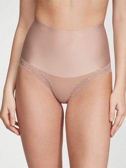 Victoria's Secret - Body by Victoria Smoothing Shimmer Lace-Trim Brief Panty - Beige (XS)