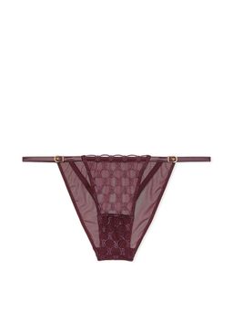 Victoria's Secret - Very Sexy VS Logo Embroidery String Bikini Panty - Wine