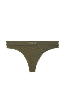 Victoria's Secret - Cotton Logo Patch Cotton Thong Panty - Green