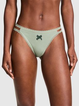 Victoria's Secret - PINK Wink Lace-Trim Strappy Thong Panty - Green (2XL)