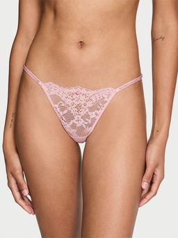 Victoria's Secret - Dream Angels Twinkle Strap Lace V-String Panty - Pink
