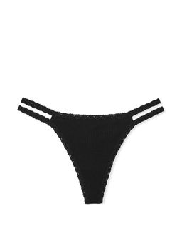 Victoria's Secret - PINK Wink Strappy Thong Panty - Black