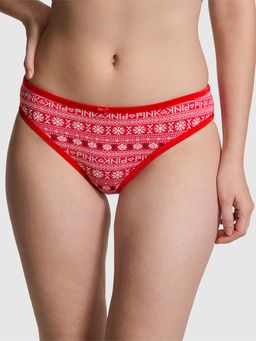 Victoria's Secret - PINK Cotton Velvet-Trim Cheeky Panty - Red
