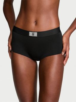 Victoria's Secret - Cotton Logo Cotton Shine Patch Shortie Panty - Black