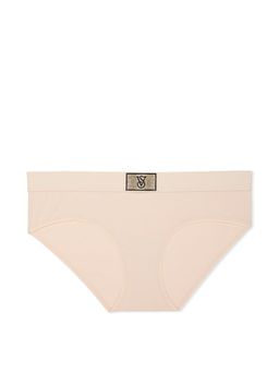 Victoria's Secret - Cotton Logo Cotton Shine Patch Hiphugger Panty - Beige