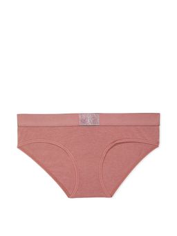 Victoria's Secret - Cotton Logo Cotton Shine Patch Hiphugger Panty - Mauve