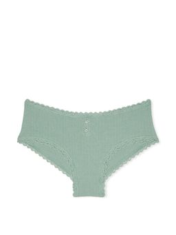 Victoria's Secret - The Lacie Cotton Pointelle Lace-Trim Cheeky Panty - Green