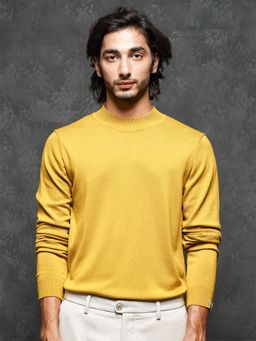 Rare Rabbit - Yellow Premium Crew Neck Sweater