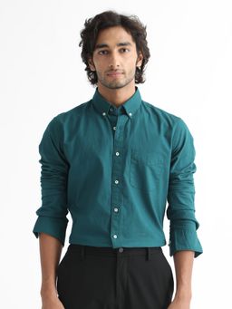 Rare Rabbit - Teal Auxfo Primary Petrol Shirt