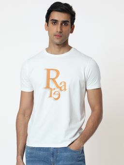 Rare Rabbit - White Smart T-Shirt with Branding