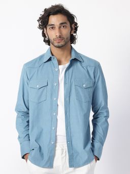 Rare Rabbit - Halle Dusky Blue Shirt