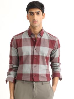 Rare Rabbit - Maroon Checkered Shirt