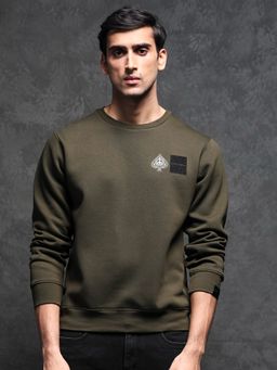 Rare Rabbit - Olive Printed Sweatshirt