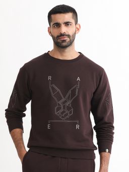 Rare Rabbit - Maroon Graphic Print Sweatshirt