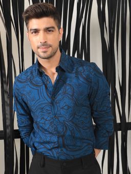 Rare Rabbit - Paisum Dark Blue Shirt