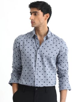 Rare Rabbit - Blue Polka Print Shirt