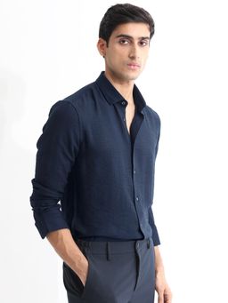 Rare Rabbit - Navy Blue Checkered Shirt