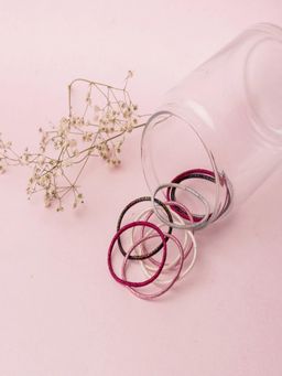 JEWELZ - Soft and Classic Colourful Ponytail Holders for Kids - Pack of 10 Rubber Bands