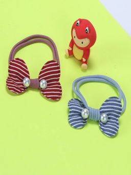 JEWELZ - Adorable Multi-Colour Bow Ponytail Holders - Pack of 2 for Kids