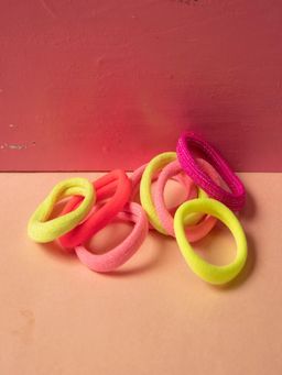 JEWELZ - Colourful Plain Elastic Rubber Bands - 8-Pack Ponytail Holders for Kids
