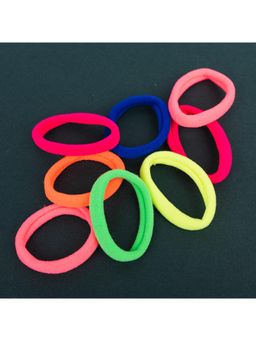 JEWELZ - Multi-Colour Soft Plain Ponytail Holders - 8-Pack Rubber Bands for Kids