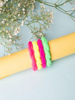 JEWELZ - Multi Color Daily Wear Rubber Band Set for Kids (Pack of 4)