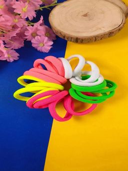 JEWELZ - Multi-Colour Plain Elastic Ponytail Rubber Bands - 20-Pack for Kids