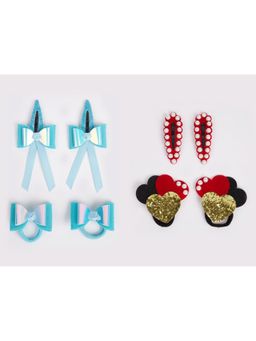 Ribbon Candy - Combo:2 Pair Cute Tic-Tacs and 2 Pair Matching Rubberbands - Multi1