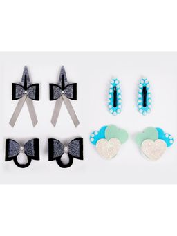 Ribbon Candy - Combo:2 Pair Cute Tic-Tacs and 2 Pair Matching Rubberbands - Multi2