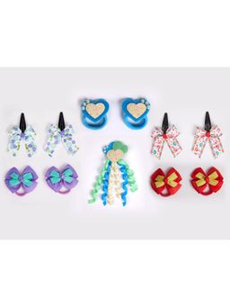 Ribbon Candy - Combo:1 Glittery Dangler,2 Paie Printed Tic-Tacs & 3 Pair Rubberbands-Multi1
