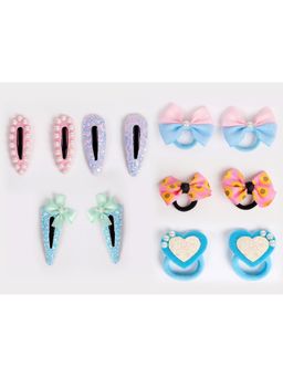 Ribbon Candy - Combo: Set Of 3 Pair Tic-Tac Pins and Set Of 3 Pair Rubberbands-Multi1