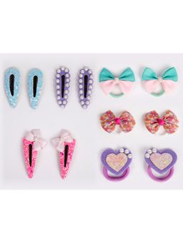 Ribbon Candy - Combo: Set Of 3 Pair Tic-Tac Pins and Set Of 3 Pair Rubberbands-Multi3