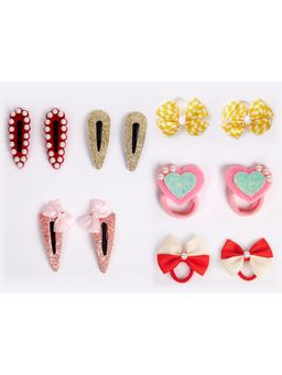 Ribbon Candy - Combo: Set Of 3 Pair Tic-Tac Pins and Set Of 3 Pair Rubberbands-Multi4