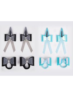 Ribbon Candy - Combo: 2 Pairs Dual Bow Tic-Tac Pins and 2 Pairs Matching Rubberbands - Multicolor6