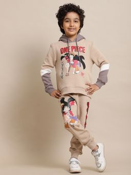 Kidsville - One Piece Printed Hoodie & Jogger Winter Set for Boys (Set of 2)