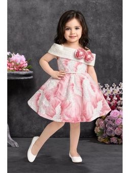 Lagorii - Pink Marble Print One-Shoulder Party Wear Dress