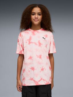 Puma - Pink Essentials Relaxed Youth Tie-Dye T-Shirt