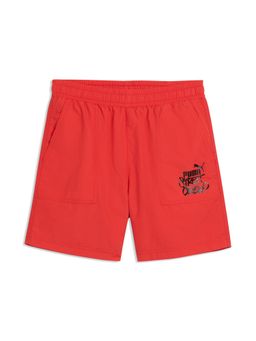 Puma - Red MID 90s Youth Woven Shorts