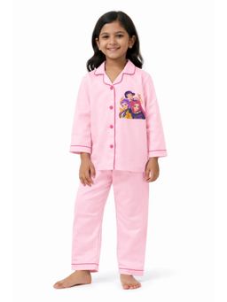 Shopbloom - Pink K-Pop Demon Hunters Midnight Print Long Sleeve Night Suit