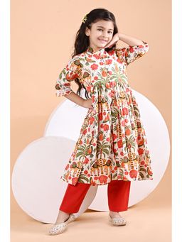The Cotton Staple - Eagle Multicolor Floral Print Kurta and Pant