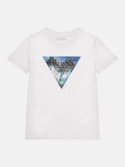Guess - White Cotton Logo Boys T-Shirt