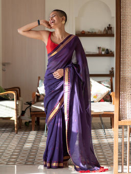 Suta - Purple Geometric Saree