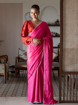 Suta - Pink Liva Polka Dots Saree