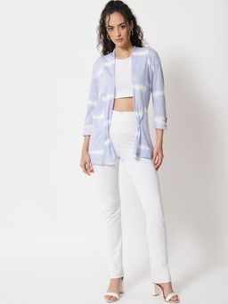 Trend Arrest - Blue Tie & Dye Print Shrug