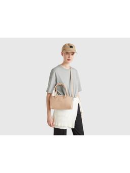 United Colors of Benetton - Women Textured Sling Bag with Detachable Strap - Beige